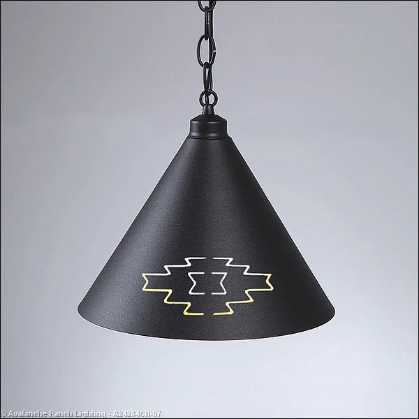 Gothic Ceiling Lights with Dark Metalwork and Pointed ArchesMini Pendants - Metal Shade