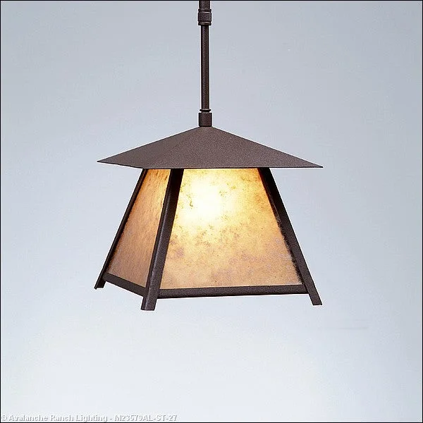 Moroccan Ceiling Lights with Colorful Stained Glass and Geometric CarvingsMini Pendants - Rod