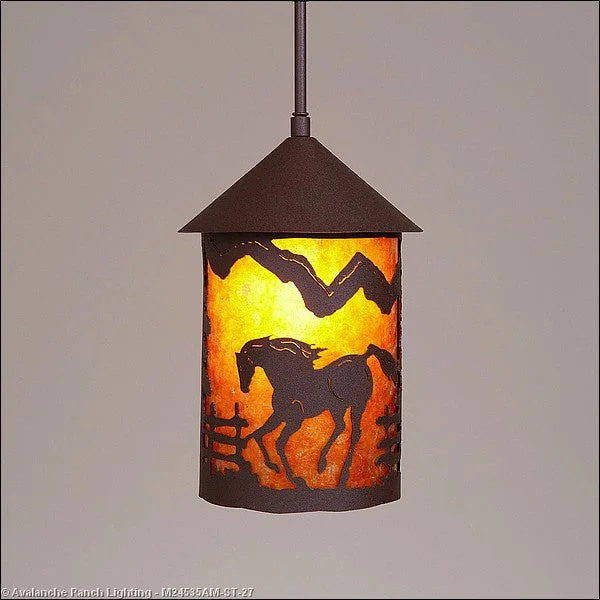 Industrial Style Ceiling Lights with Exposed Bulbs and Metal CagesMini Pendants - Rod