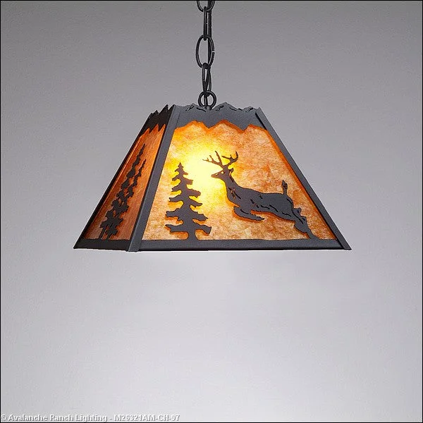 Tropical - Themed Ceiling Lights with Palm - Leaf Shapes and Rattan WrapsMini Pendants - Chain