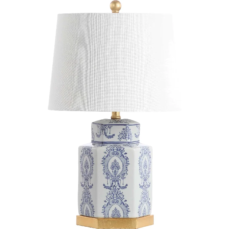 bohemian table lamps with colorful patterns for eclectic bedroomsBova Table Lamp Blue/White (Set of 2)