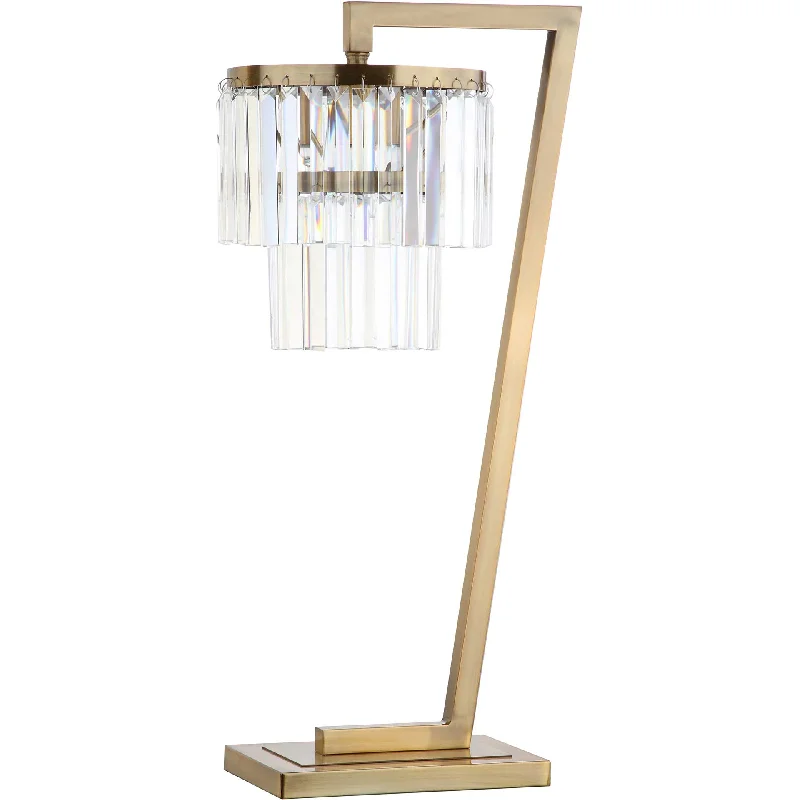 glass table lamps with a frosted surface for soft light diffusionCalera Table Lamp Brass Gold/Clear