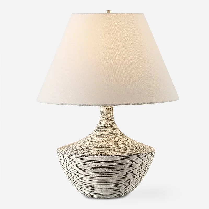 leather table lamps with a distressed texture for a rugged charmCarafe Ceramic Table Lamp
