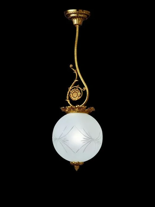 Mediterranean - Style Ceiling Lights with Terra - Cotta and Ceramic DetailsCast Brass Ceiling Pendant