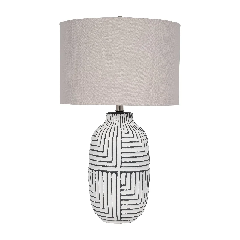 glass table lamps with a frosted surface for soft light diffusionCeramic, 26" Tribal Textured Table Lamp, White glass table lamps with a frosted surface for soft light diffusionCeramic, 26" Tribal Textured Table Lamp, White