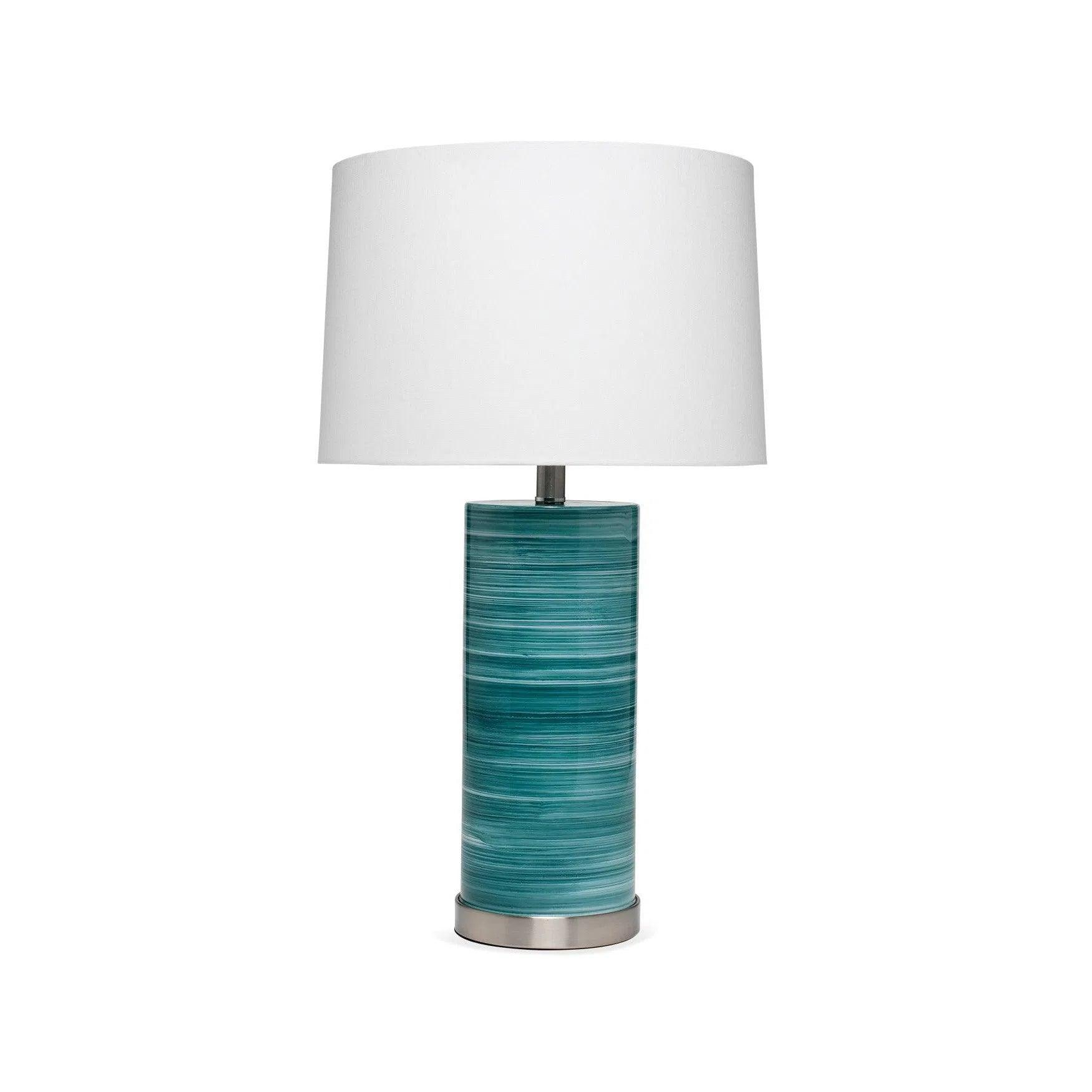 ceramic table lamps with hand painted designs for an artistic touchCoastal Style Turquoise Glass Casey Table Lamp
