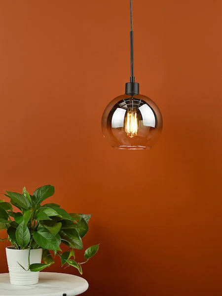 Moroccan Ceiling Lights with Colorful Stained Glass and Geometric CarvingsDar Lycia Single Pendant Matt Black Ombre Smoked Glass
