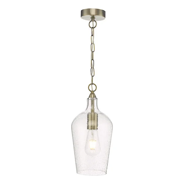 Retro Ceiling Lights Inspired by the 1950s and 1960s DesignDar Nida Pendant Antique Brass Glass