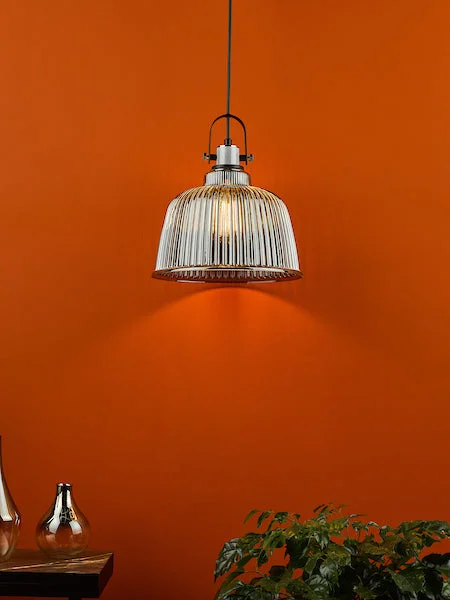 Chinese - Style Ceiling Lights with Red Lantern - Inspired DesignsDar Rhode Single Large Pendant Polished Chrome Smoked Glass Chinese - Style Ceiling Lights with Red Lantern - Inspired DesignsDar Rhode Single Large Pendant Polished Chrome Smoked Glass