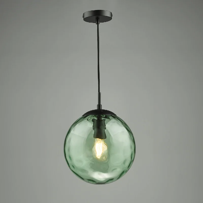 African - Inspired Ceiling Lights with Tribal Patterns and Natural MaterialsDar Ripple Pendant Matt Black & Green Glass African - Inspired Ceiling Lights with Tribal Patterns and Natural MaterialsDar Ripple Pendant Matt Black & Green Glass