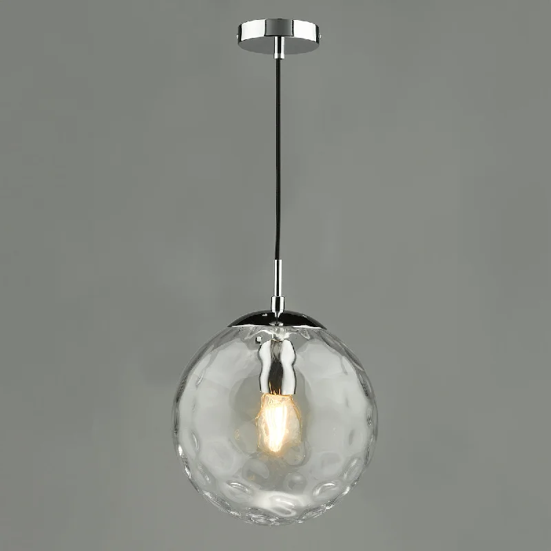 Rustic Ceiling Lights with Reclaimed Wood and Distressed FinishesDar Ripple Pendant Polished Chrome & Clear Glass Rustic Ceiling Lights with Reclaimed Wood and Distressed FinishesDar Ripple Pendant Polished Chrome & Clear Glass
