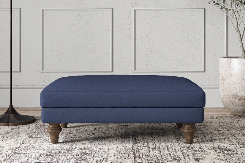 Retro Ceiling Lights Inspired by the 1950s and 1960s DesignDeni Medium Footstool - Recycled Cotton Navy