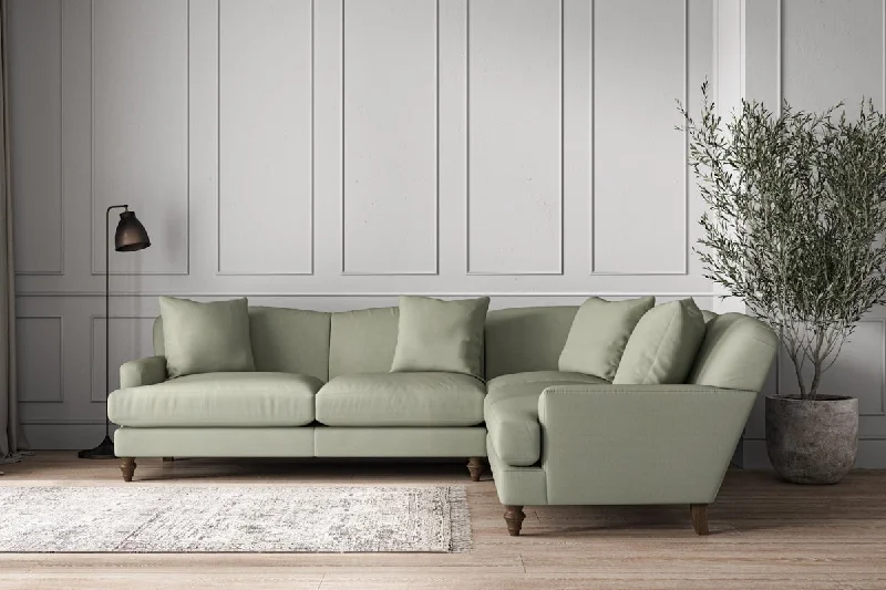 Industrial Style Ceiling Lights with Exposed Bulbs and Metal CagesDeni Super Grand Right Hand Corner Sofa - Recycled Cotton Seaspray