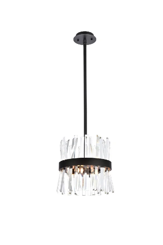 Mediterranean - Style Ceiling Lights with Terra - Cotta and Ceramic DetailsElegant Serephina 6200D12BK Pendant Light - Black