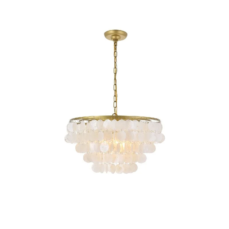 Art Nouveau Ceiling Lights with Organic, Flowing ShapesElegant Selene LD5050D20BR Pendant Light - Brass And White