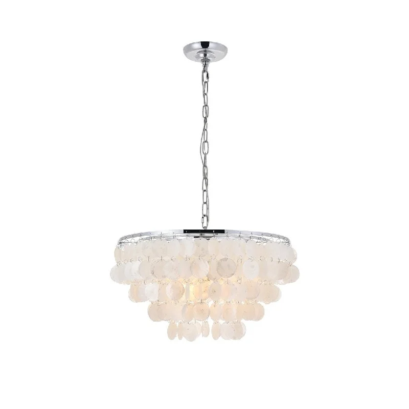 Rustic Ceiling Lights with Reclaimed Wood and Distressed FinishesElegant Selene LD5050D20C Pendant Light - Chrome And White