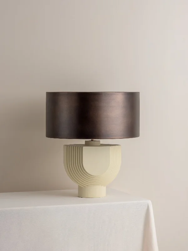 marble table lamps with a luxurious veined pattern for high end decorEditions concrete lamp with + bronze shade