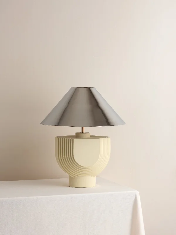 industrial style table lamps with exposed bulbs for loft apartmentsEditions concrete lamp with + chrome shade