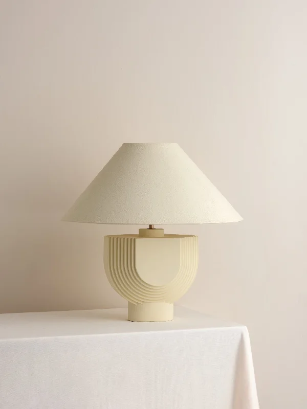 art deco table lamps with geometric shapes for a retro touchEditions concrete lamp with + plaster shade