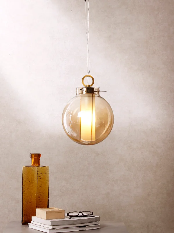 Gothic Ceiling Lights with Dark Metalwork and Pointed ArchesEverly Large Amber Pendant Light