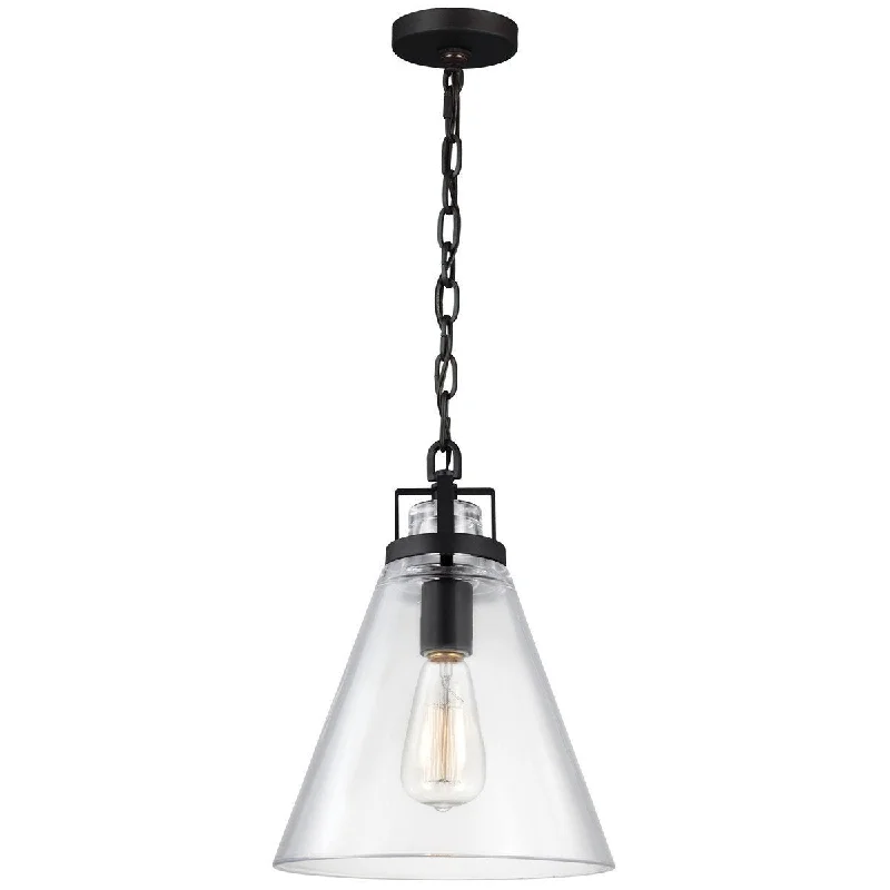 Bohemian Ceiling Lights with Beads, Tassels, and Colorful GlassFeiss Frontage 1 Light Clear Glass Pendant