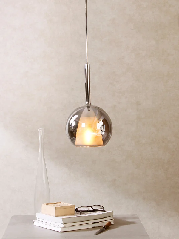 Metal Ceiling Lights in Brass, Copper, Stainless Steel, and IronFire Small Smoky Pendant Light