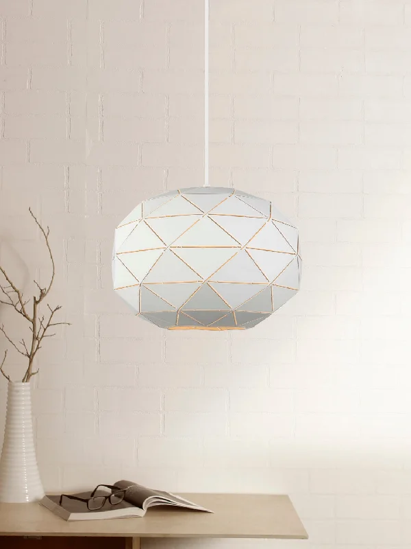Tropical - Themed Ceiling Lights with Palm - Leaf Shapes and Rattan WrapsGlorian White Pendant Light
