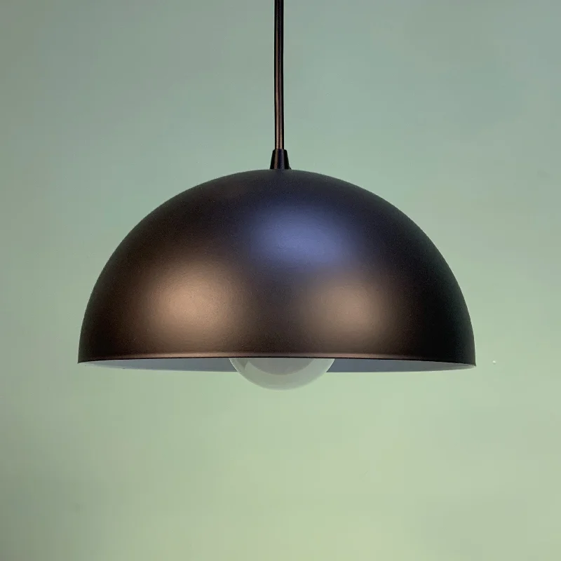 Japanese - Inspired Ceiling Lights with Shoji - Screen - like DiffusersHalf-Dome Shade Pendant
