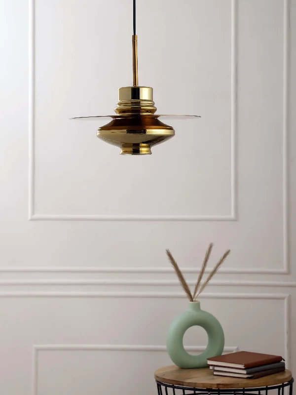 African - Inspired Ceiling Lights with Tribal Patterns and Natural MaterialsHayden Gold Pendant Light