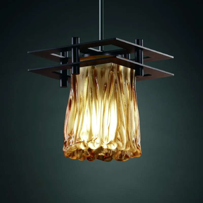 Glass Ceiling Lights with Frosted, Colored, or Etched GlassOne Light Pendant