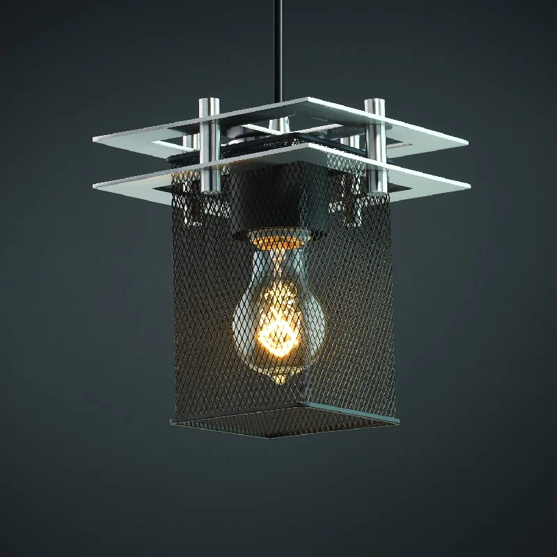 Industrial Style Ceiling Lights with Exposed Bulbs and Metal CagesOne Light Pendant