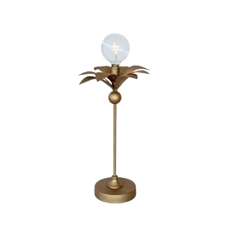 rustic farmhouse table lamps for cozy kitchensLed Battery Operated Metal Gold Leaf Light