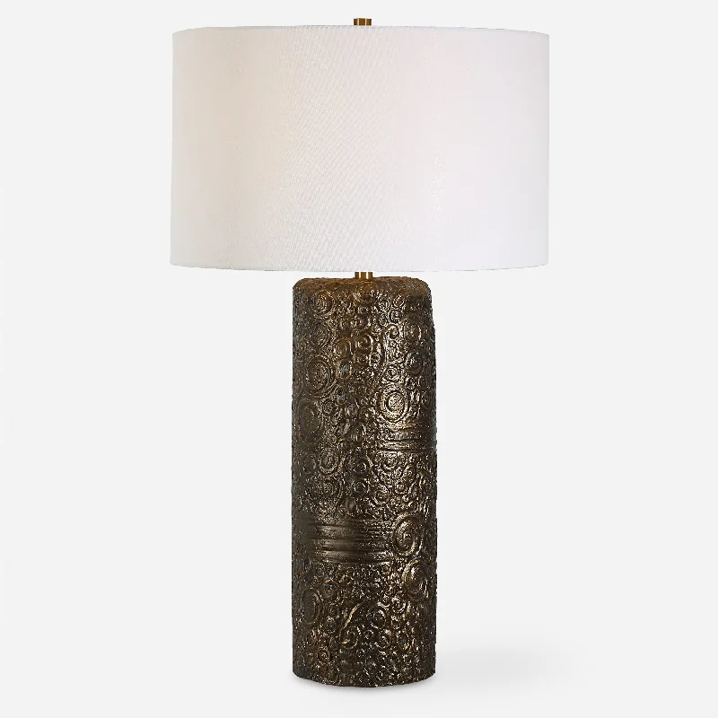 rustic farmhouse table lamps for cozy kitchensMalaga Brass Table Lamp
