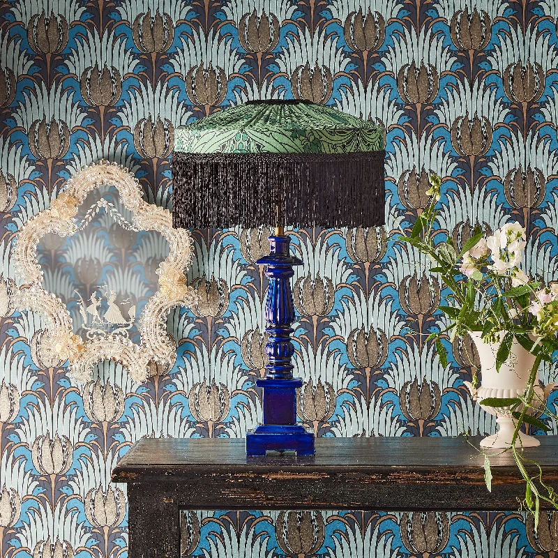 glass table lamps with a frosted surface for soft light diffusionMay table lamp in majorelle blue glass table lamps with a frosted surface for soft light diffusionMay table lamp in majorelle blue