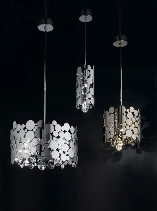 Rustic Ceiling Lights with Reclaimed Wood and Distressed FinishesUnusual 50 Cm Bubble-Cut Pendant Light From Italy In Chrome Or Gold.
