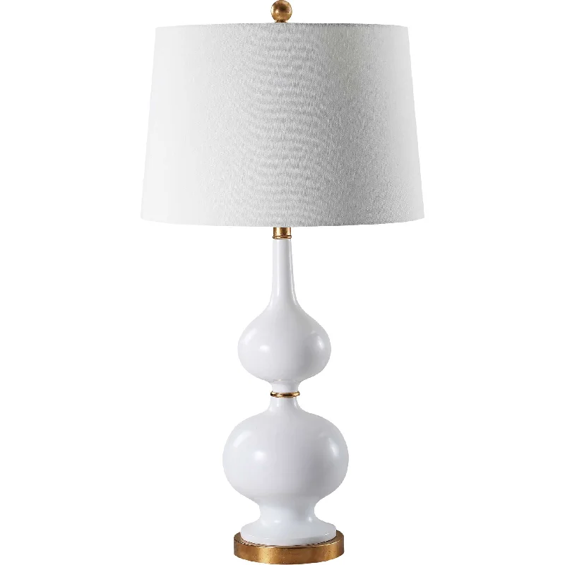 glass table lamps with a frosted surface for soft light diffusionMyla Table Lamp White/Gold Leaf (Set of 2)