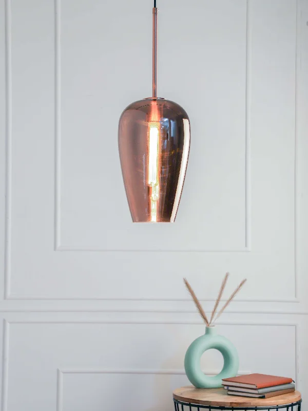 African - Inspired Ceiling Lights with Tribal Patterns and Natural MaterialsNed Copper S Pendant Light
