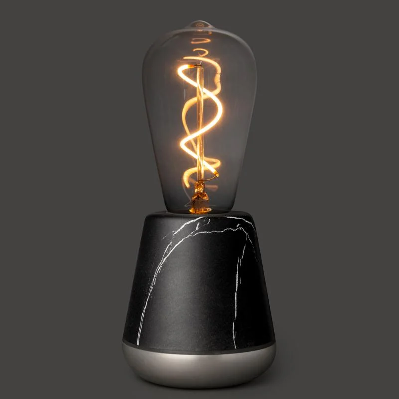 wooden table lamps with natural grain for a warm and organic feelONE Cordless LED Table Lamp - Black Marble