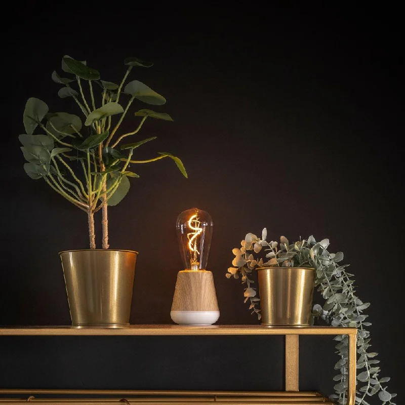leather table lamps with a distressed texture for a rugged charmONE Cordless LED Table Lamp - Oak leather table lamps with a distressed texture for a rugged charmONE Cordless LED Table Lamp - Oak
