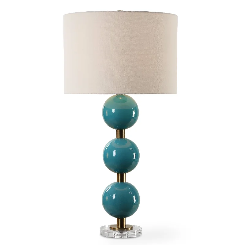marble table lamps with a luxurious veined pattern for high end decorPalawan Blue Glaze Table Lamp