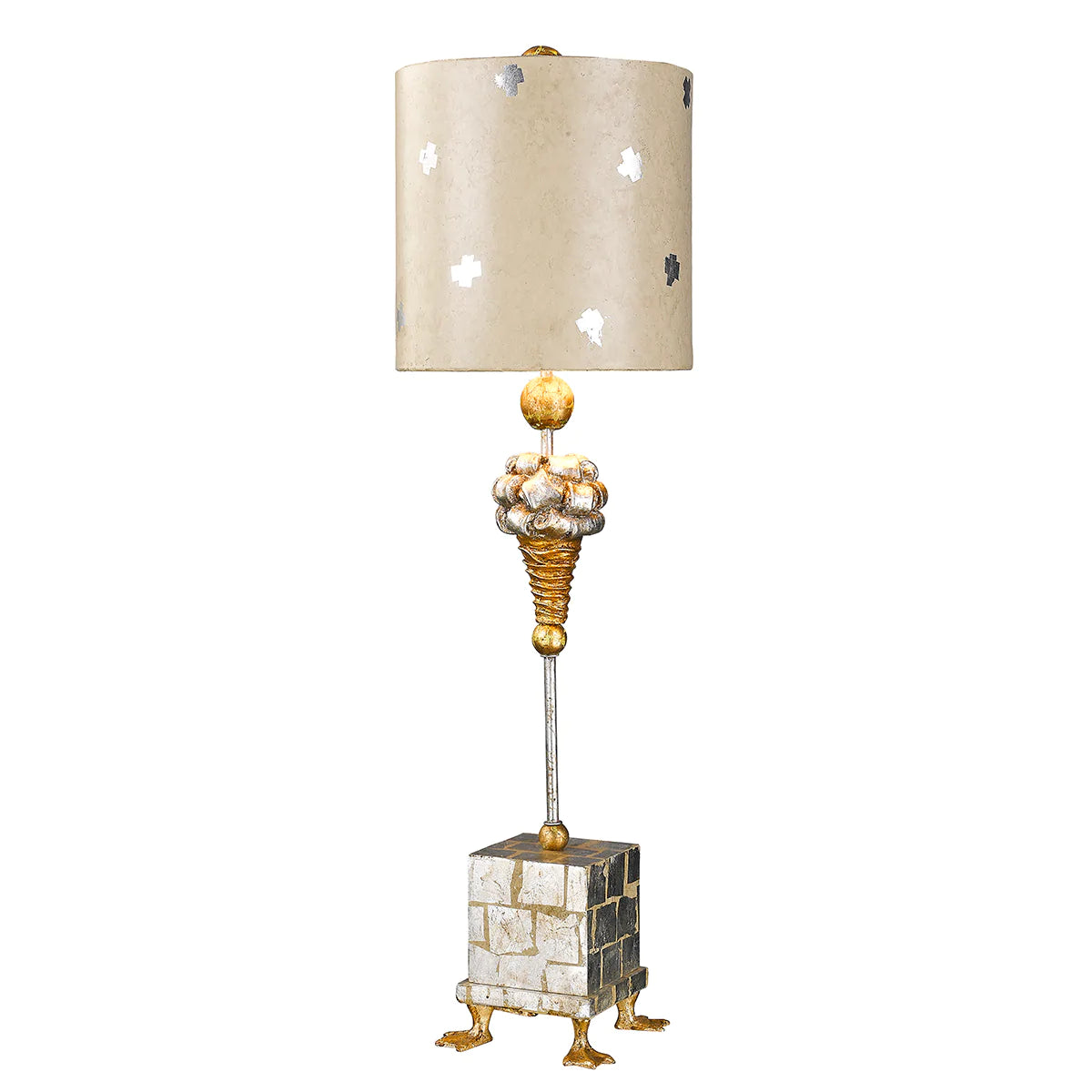 industrial style table lamps with exposed bulbs for loft apartmentsPompadour X Table Lamp in Gold and Silver Finish