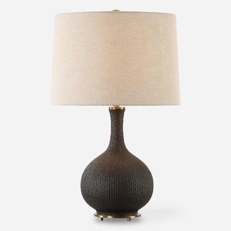 rustic farmhouse table lamps for cozy kitchensRimini Black Glaze Table Lamp