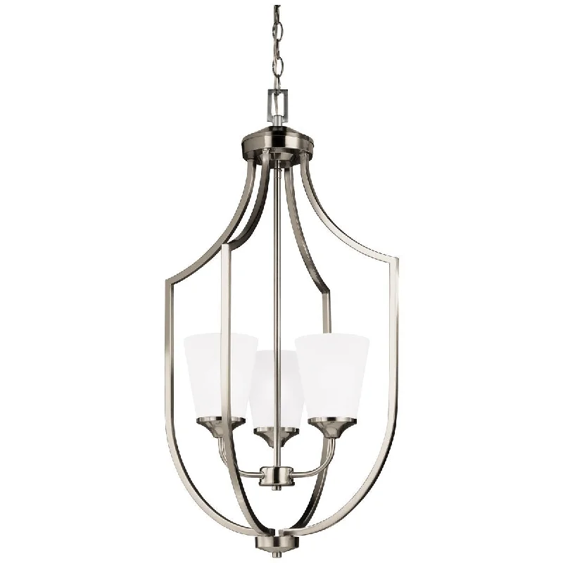 Scandinavian Style Ceiling Lights with Light Wood AccentsSea Gull Lighting Hanford Three Light Hall Foyer Pendant
