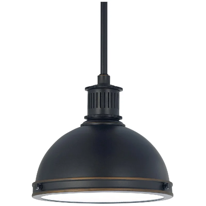 Art Deco Ceiling Lights with Geometric Patterns and Metallic FinishesSea Gull Lighting Pratt Street Metal One Light Pendant