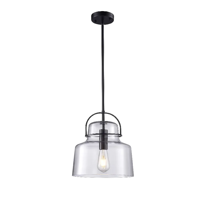 Moroccan Ceiling Lights with Colorful Stained Glass and Geometric CarvingsTeresa Glass Pendant Matt Black 30x51cm