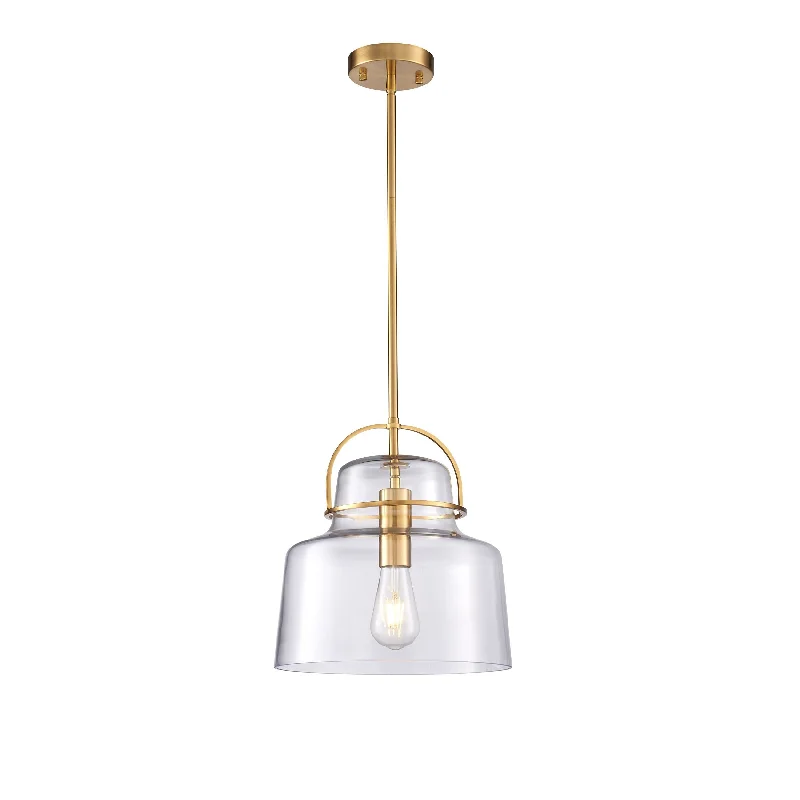 Contemporary Ceiling Lights with Unique, Abstract ShapesTeresa Glass Pendant Satin Brass 30x51cm