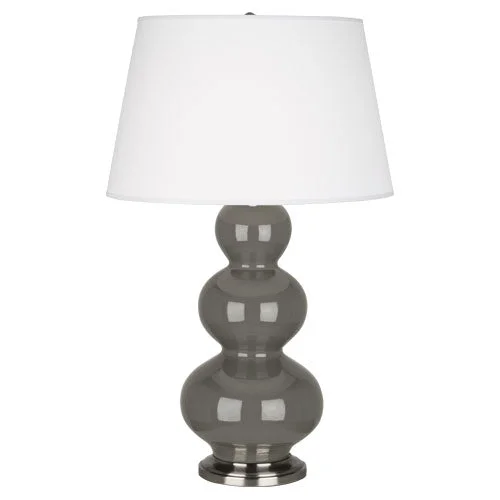 ceramic table lamps with hand painted designs for an artistic touchTriple Gourd Ash Glazed Table Lamp