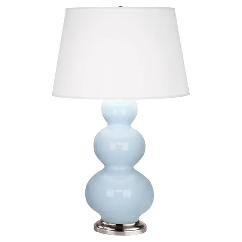 art deco table lamps with geometric shapes for a retro touchTriple Gourd Baby Blue Glazed Table Lamp
