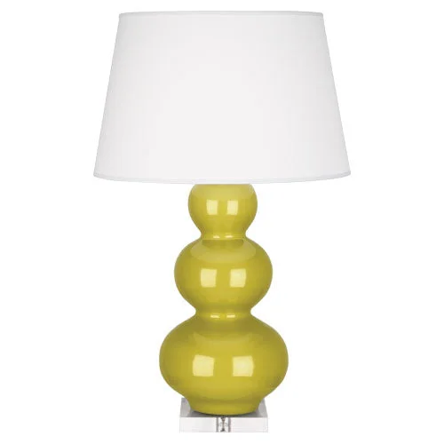 wooden table lamps with natural grain for a warm and organic feelTriple Gourd Citron Glazed Table Lamp