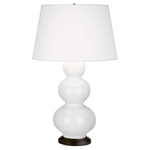 marble table lamps with a luxurious veined pattern for high end decorTriple Gourd Lily Glazed Table Lamp